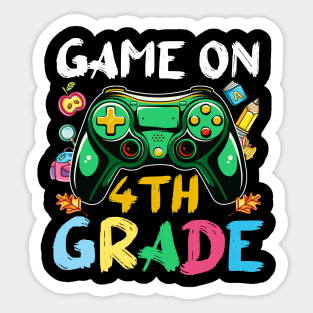 4th Grade Funny Back To School Gamer On Sticker